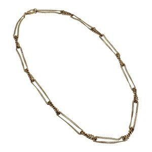 Alcozer & J Italian Designer Gold Plated Brass Chain Segmented Necklace